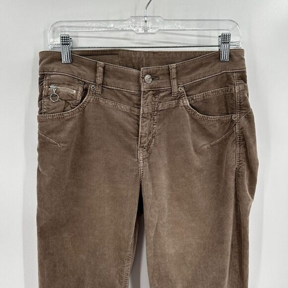 MAC RICH JEANS Women's Brown Pebble Stone Rich Slim Soft Corduroy Jeans Size 6 - Picture 4 of 10